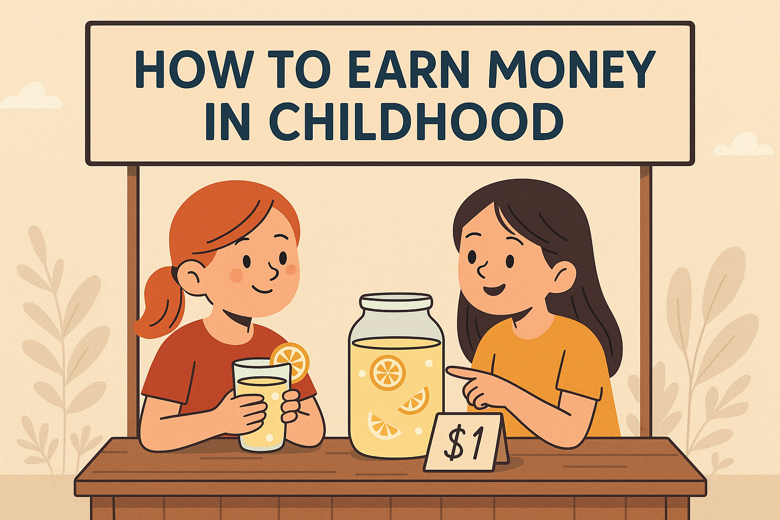 How to Earn Money in Childhood – Lemonade Stand Illustration